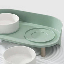 Load image into Gallery viewer, Bone China Ceramic Cat Double Bowl - San Frenchie