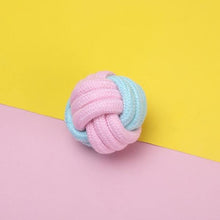 Load image into Gallery viewer, dog rope toy ball braided cotton chew knot knotted ropes