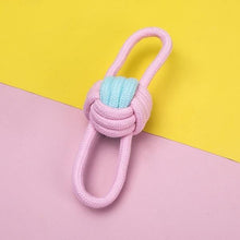 Load image into Gallery viewer, toss and tug rope ball dog toy with handle