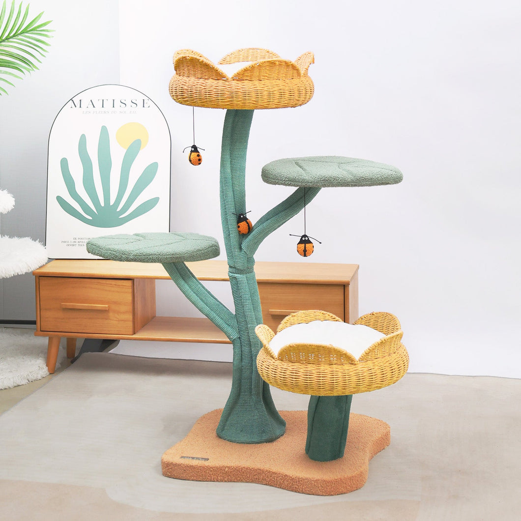 Yellow Tulip Cat Tree