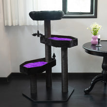 Load image into Gallery viewer, Gothic Style Cat Tree in dark violet color
