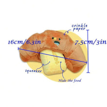 Load image into Gallery viewer, Butter Croissant Plush Squeaky Snuffle Dog Toy
