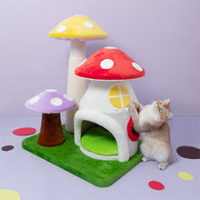 Load image into Gallery viewer, Side view of the Magic Mushroom Cat Tree
