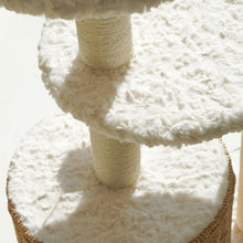 Load image into Gallery viewer, Detail of the soft fabric on the Milk Cloud Cat Tree

