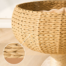 Load image into Gallery viewer, detail of wicker nest on Sleeping in the Bowl Cat Tree
