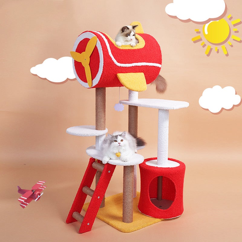 Red Airplane Cat Climbing Frame