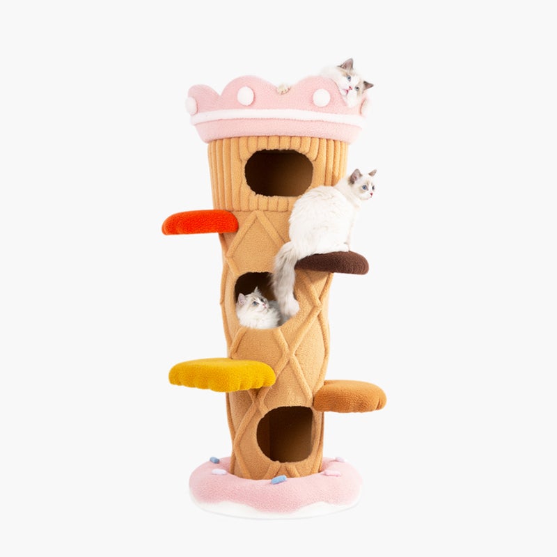 Ice Cream Shaped Cat Climbing Tree