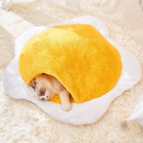 Fried Egg Closed Cat Bed - San Frenchie