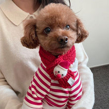 Load image into Gallery viewer, Holiday Red Stripes with Scarf for Pets - San Frenchie
