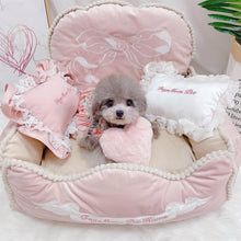 Load image into Gallery viewer, Pinky Princess Style Pet Bed With Pillows - San Frenchie

