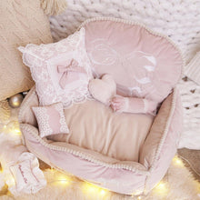 Load image into Gallery viewer, Pinky Princess Style Pet Bed With Pillows - San Frenchie
