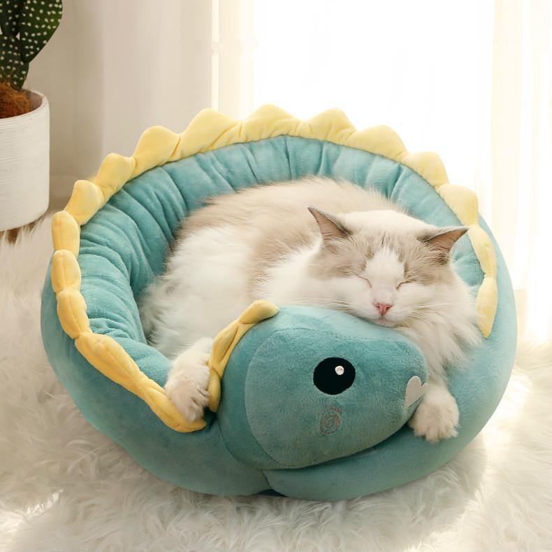 Dinosaur Shaped Cat Bed House - San Frenchie