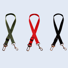 Load image into Gallery viewer, Adjustable Car Seat Belt for Dogs 3-Pack (Green, Red, Black) - San Frenchie

