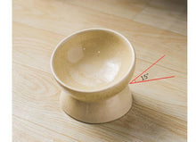 Load image into Gallery viewer, Hand Made Bevel Anti-Tipping Ceramic Cat Bowl - San Frenchie
