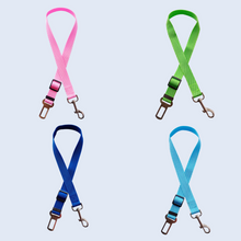 Load image into Gallery viewer, Adjustable Car Seat Belt for Dogs 4-Pack (Green, Pink, Blue)- San Frenchie
