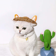 Load image into Gallery viewer, Cute Ears Cat Straw Hat
