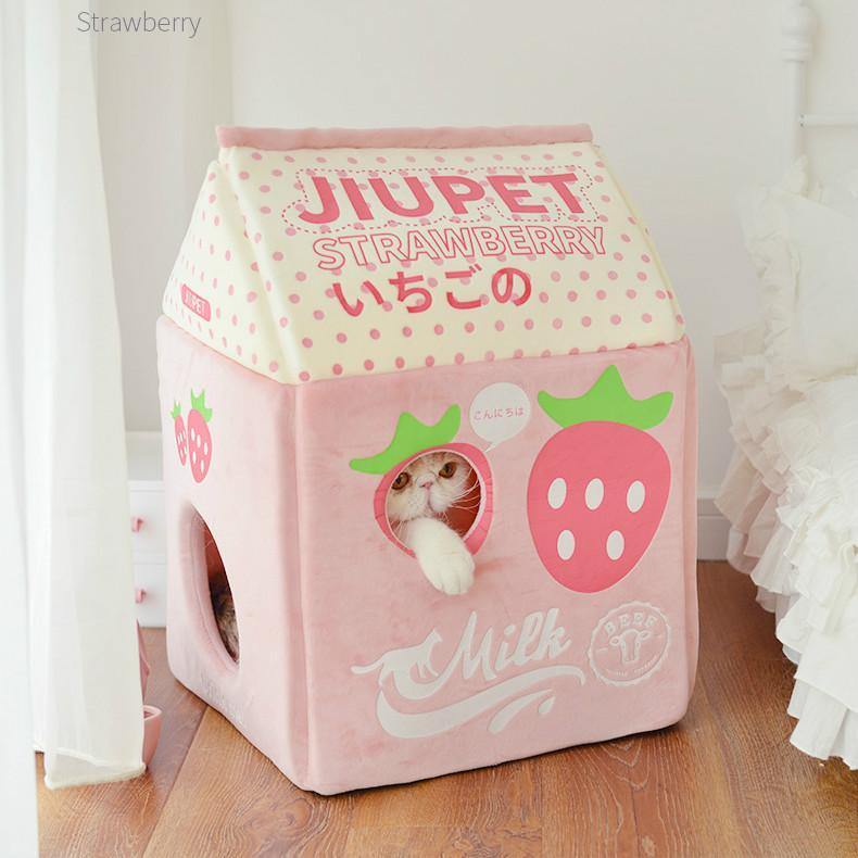 Kawaii Style Winter Closed Cat House - San Frenchie
