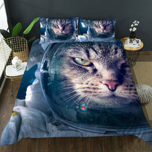 Load image into Gallery viewer, 3D Space Astronaut Cat Duvet Cover Set
