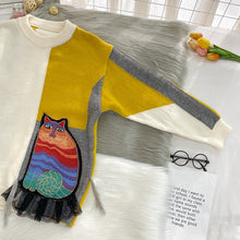 Load image into Gallery viewer, Harajuku Cat Patchwork Sweater
