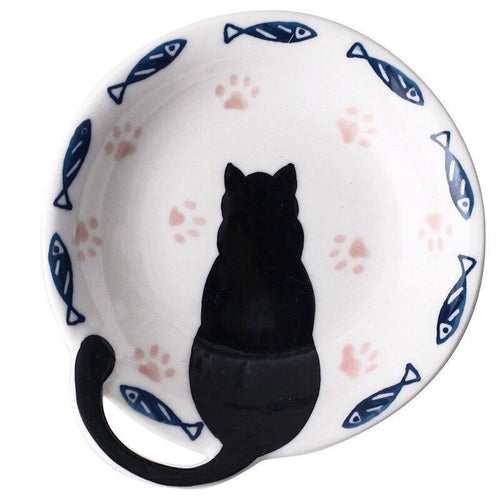 Black Cat Ceramic Tableware Plate and Bowl - San Frenchie