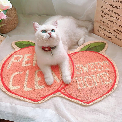 Peach shaped Cat Litter Mat - San Frenchie