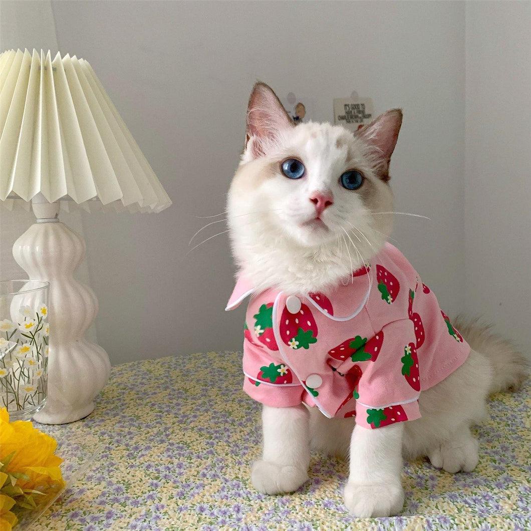 Cat Strawberry Pajamas - San Frenchie