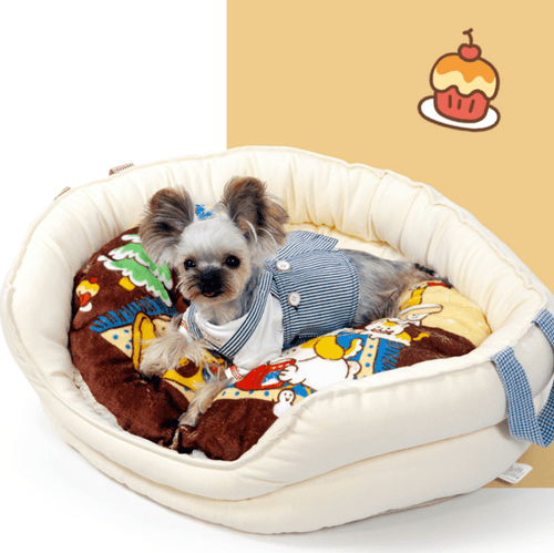 Christmas Design Soft Dog Bed - San Frenchie