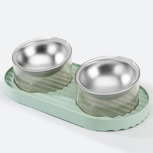 Load image into Gallery viewer, 304 Stainless Steel Transparent Pet Double Bowl - San Frenchie
