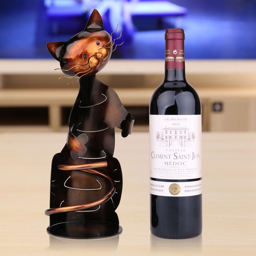Cat Wine Holder Figurine