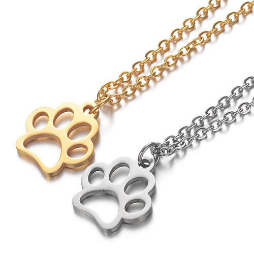 Stainless Steel Paw Print Necklace - San Frenchie