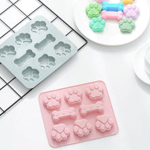 Load image into Gallery viewer, cute dog bone shaped ice cube maker pink blue
