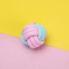 Load image into Gallery viewer, dog rope toy ball braided cotton chew knot knotted ropes 
